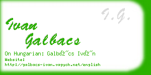 ivan galbacs business card